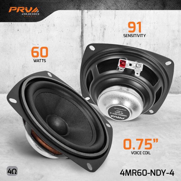 Main product image for PRV Audio 4MR60-NDY-4 4" Neodymium Midrange Speaker 4 Ohms294-3402